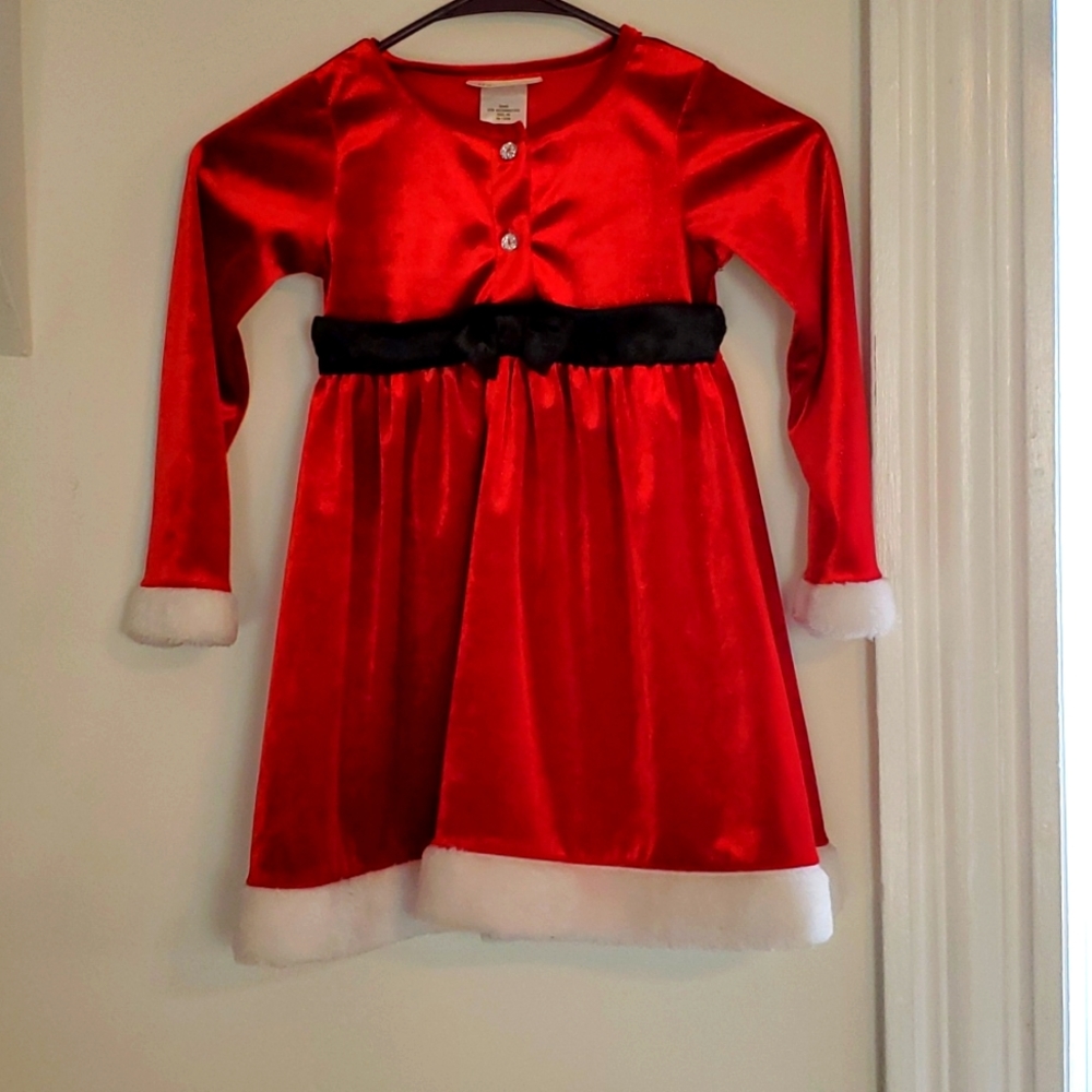 Size 4 girls used Santa dress I'm red whit and black